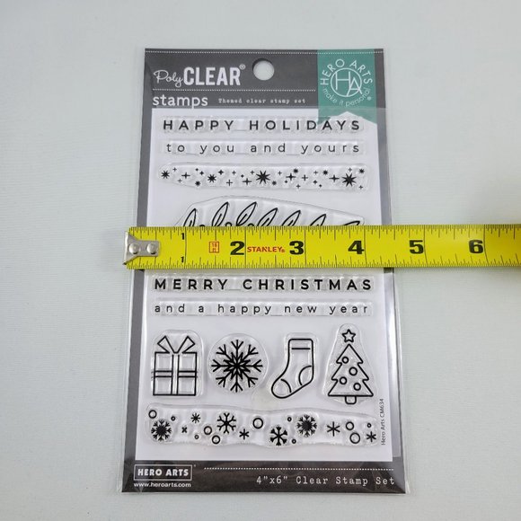 Hero Arts Holiday Borders And Icons Clear Stamp Set CM634 Christmas Winter NIP - Picture 6 of 6